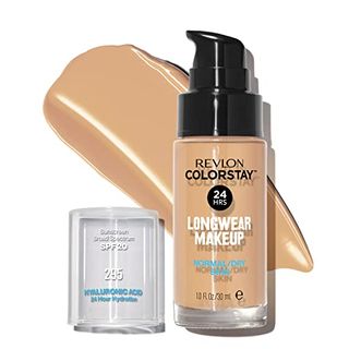 Revlon Liquid Foundation, Colorstay Face Makeup for Normal & Dry Skin, Spf 20, Longwear Medium-Full Coverage With Natural Finish, Oil Free, 295 Dune, 1 Fl Oz