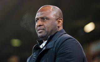 Crystal Palace manager Patrick Vieira was frustrated to concede a late goal to Chelsea