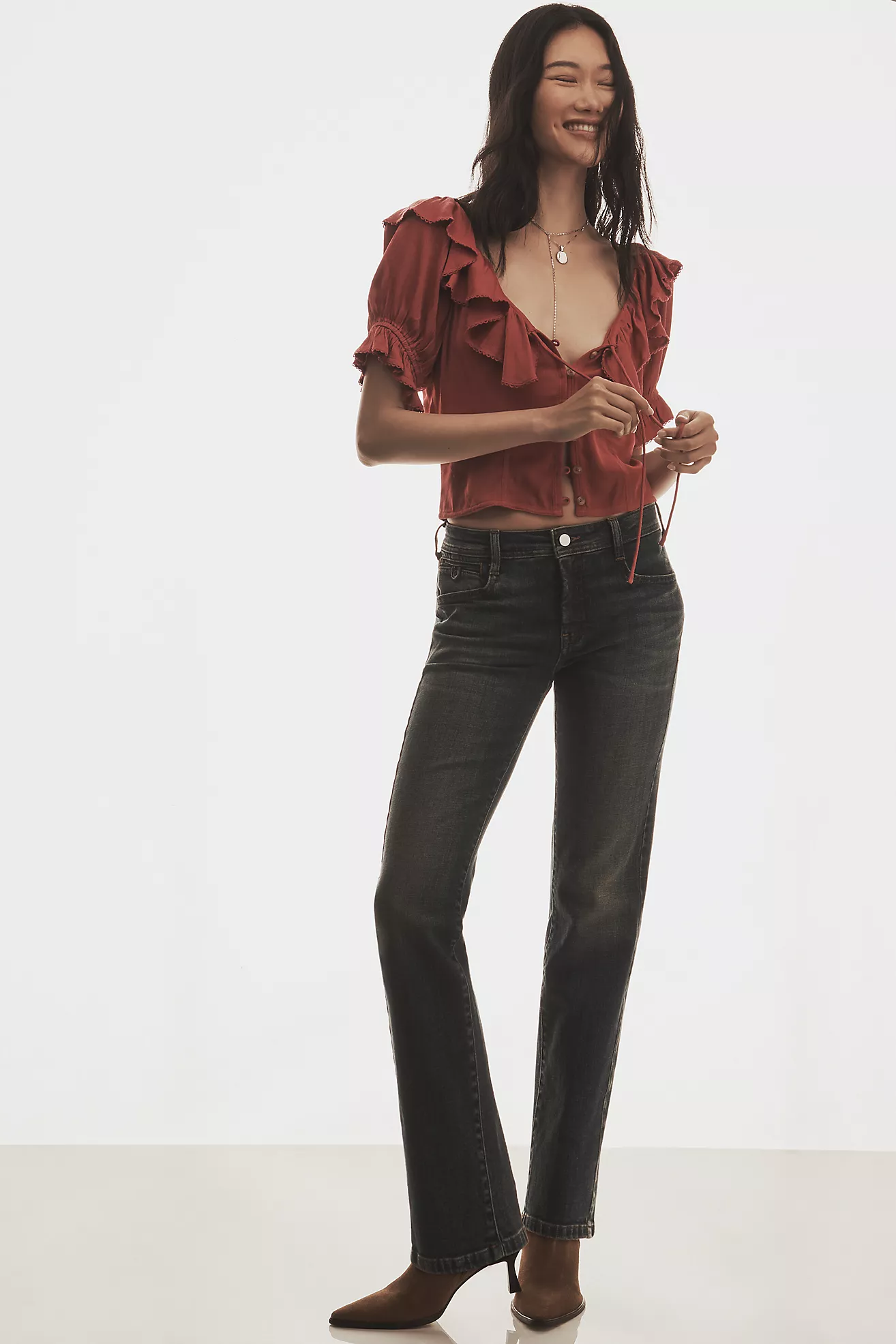 Pilcro Low-Rise Relaxed Straight-Leg Jeans