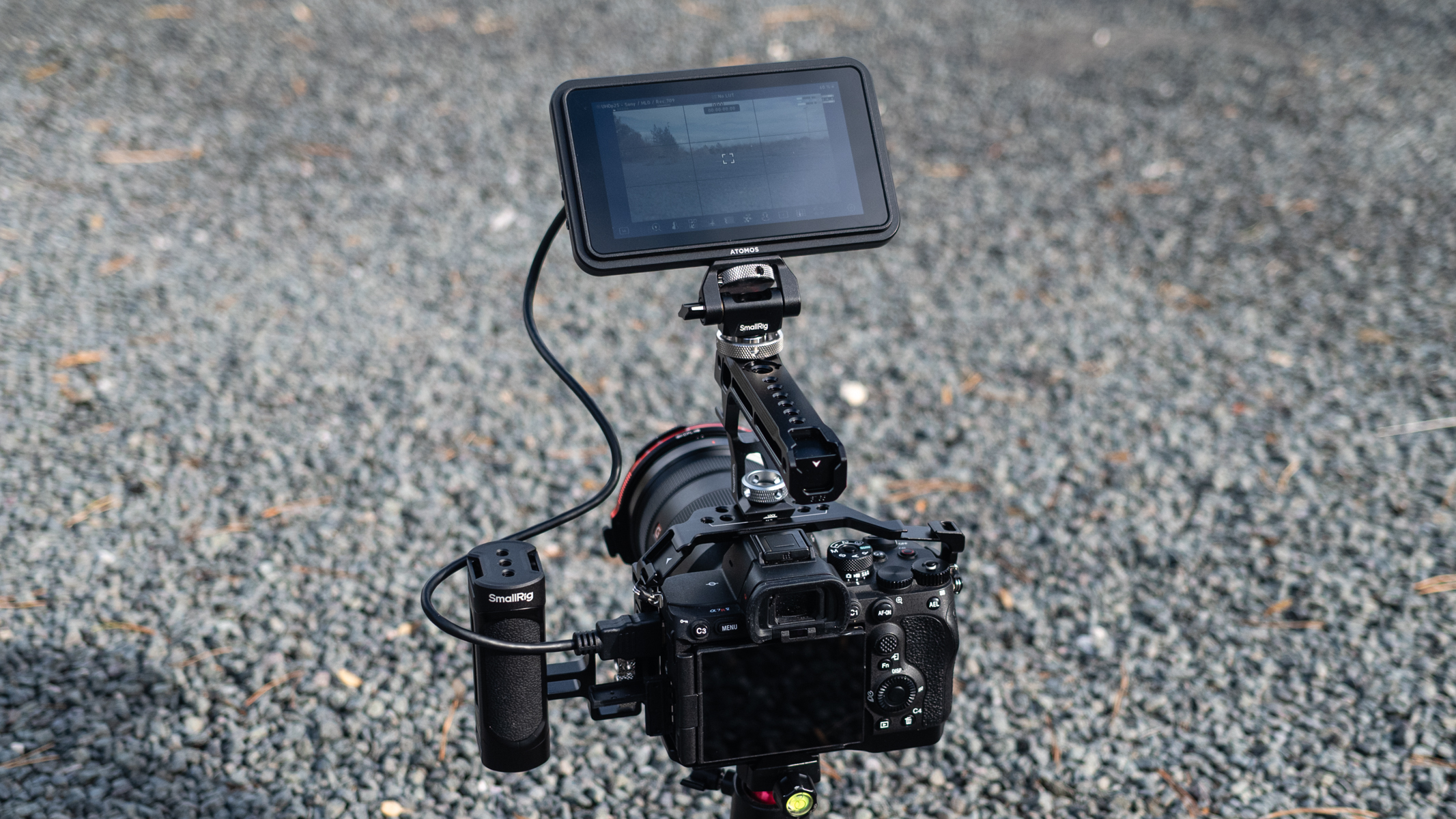 Shinobi Go in use on a camera rig