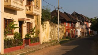 a row of lodgings in Kochi, India