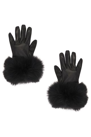 Dawson Leather Gloves With Fur Trim