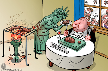 Editorial Cartoon U.S. rich poor coronavirus bailout ppp