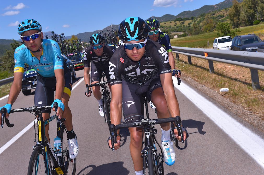 Mikel Landa in the peloton on stage 3 of the Giro d'Italia