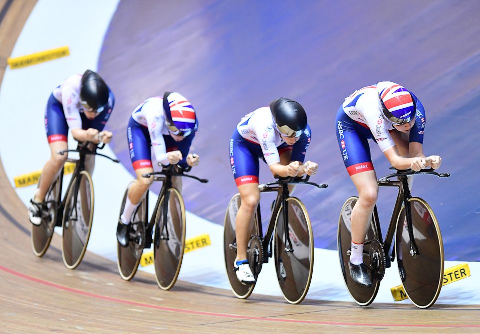 The British women's team pursuit squad set the fastest qualifying time