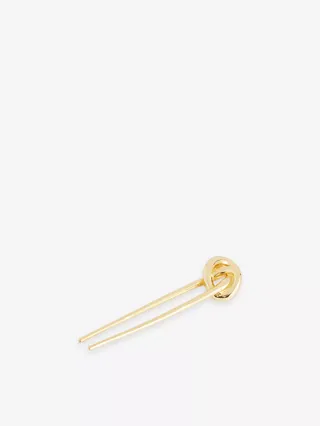 Glossy Knot 14ct Yellow-Gold Plated Metal Hair Pin