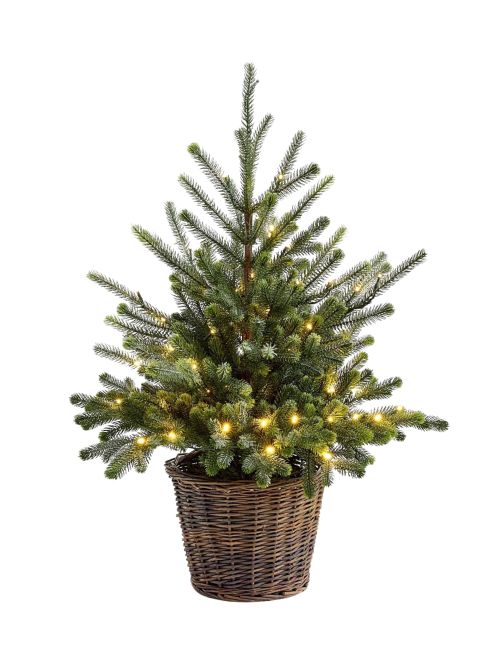 Faux Lit Blue Spruce Tree