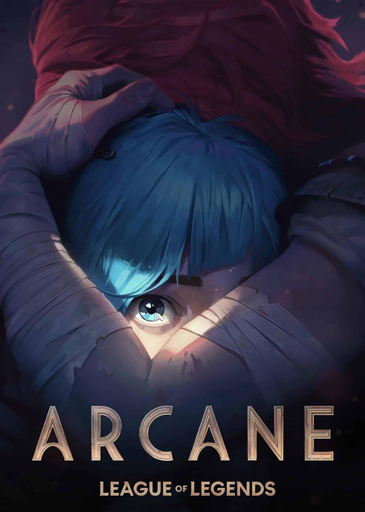 A scared Jinx is comforted by Vi in the first poster for Arcane season 1