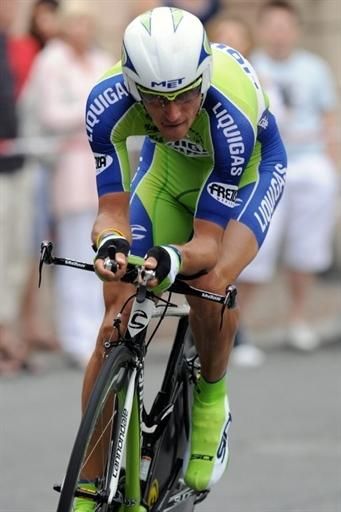Roman Kreuziger (Liquigas-Doimo) time trials in Switzerland.