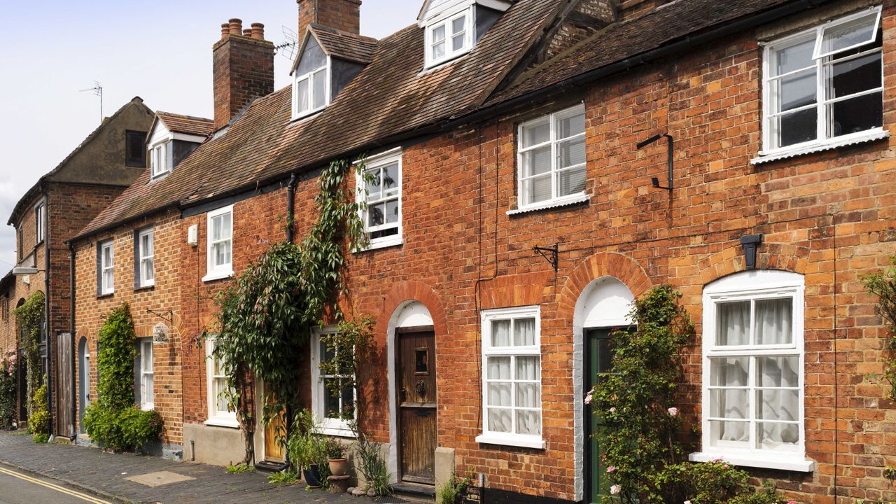 Row of period cottages