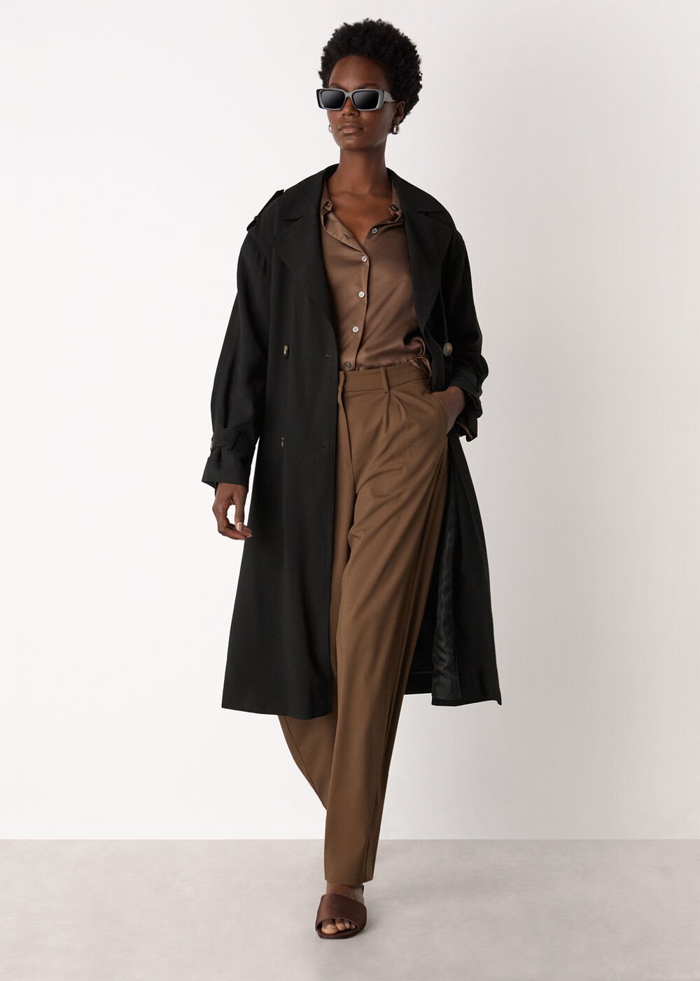 Black Riley Trench Coat