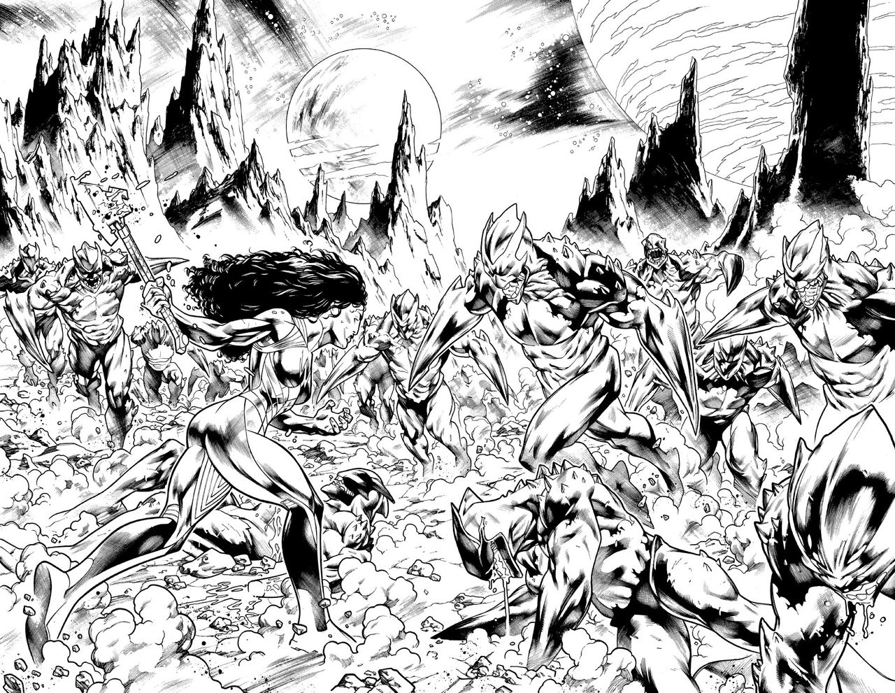 Wonder Woman: Evolution #1 page 2 and 3 process
