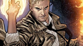 DC Comics artwork of John Constantine casting fire spell