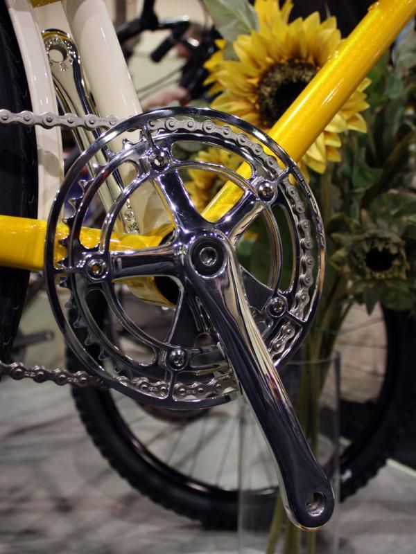 The crank on this Yipsan townie was hand-polished, as was the AceCo chain guard.