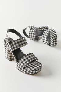 UO Rachel Gingham Strappy Platform Heel at Urban Outfitters for $59/£42.62