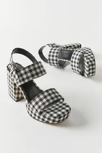 UO Rachel Gingham Strappy Platform Heel