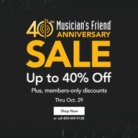 Musician's Friend 40th Ann. Sale: Up to 40% off