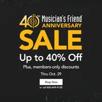 Musician's Friend 40th Ann. Sale: Up to 40% off
