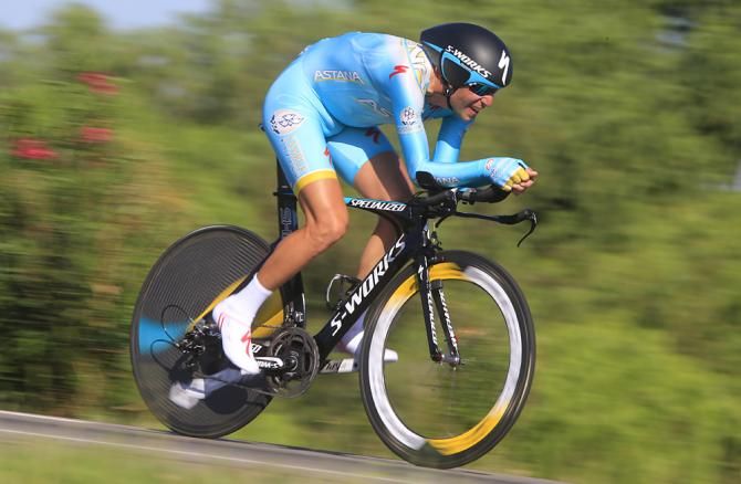 Vincenzo Nibali (Astana) put in a good effort in the time trial