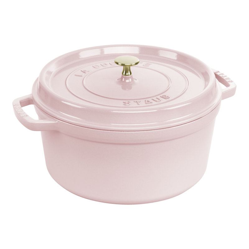 Staub Cast Iron Round Cocotte, Dutch Oven, Serves 5-6, Made in France, Peony Pink | Wayfair