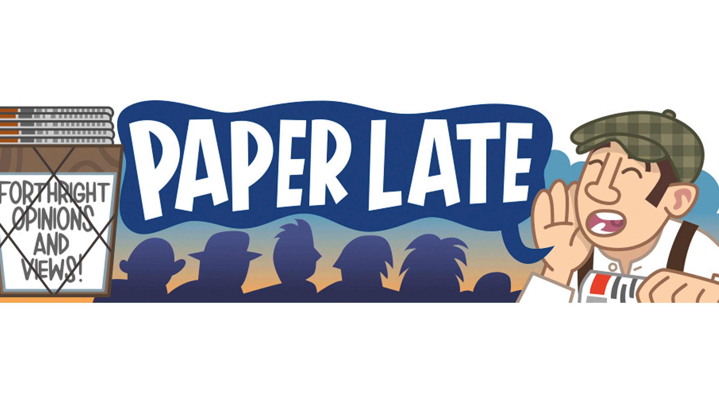 Paper Late cartoon banner