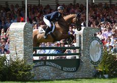 Michael Jung riding La Biosthetique - Sam FBW GERL during the Show Jumping Phase of The Mitsubishi Motors Badminton Horse Trials at Badminton in Gloucestershire, UK on 7th May 2016