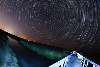 2013 Perseid Meteor, Star Trails and Bridge