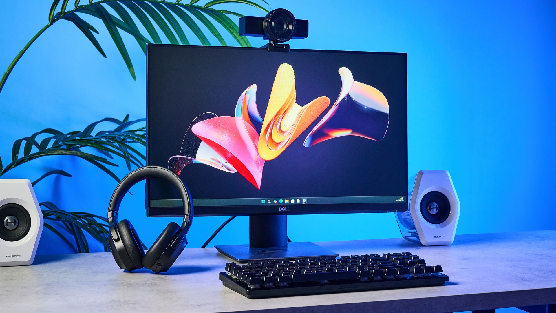 A black Razer Kiyo V2 Pro 4K webcam
