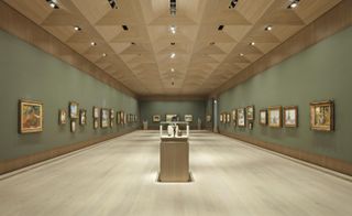 Interior of displays at Snøhetta’s new extension at Ordrupgaard Art Museum