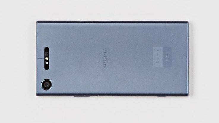 A clear shot of the very plain rear of the Sony Xperia XZ1, which looks to be made of metal
