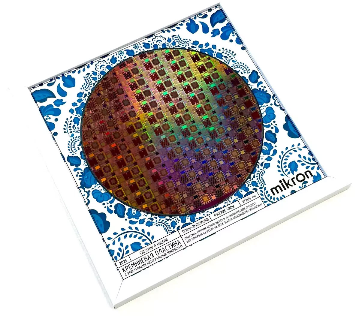 Russia&rsquo;s Mikron is selling framed test wafers with up to 120,000 processors as souvenirs &mdash; 12 designs,…