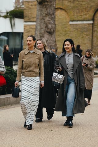 London Fashion Week Street Style: Brown tan suede