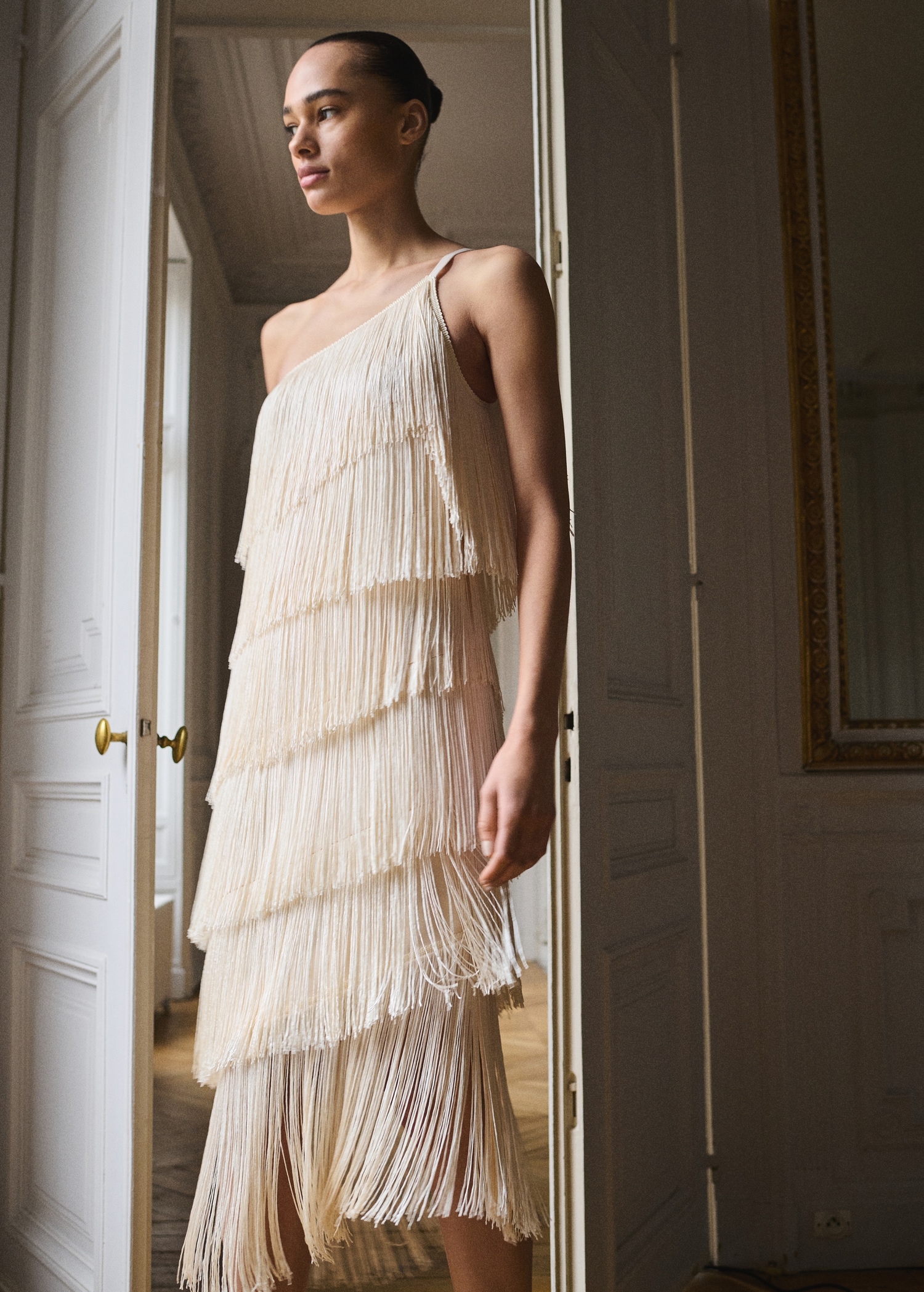 Asymmetrical Fringed Midi-Dress - Women | Mango Usa