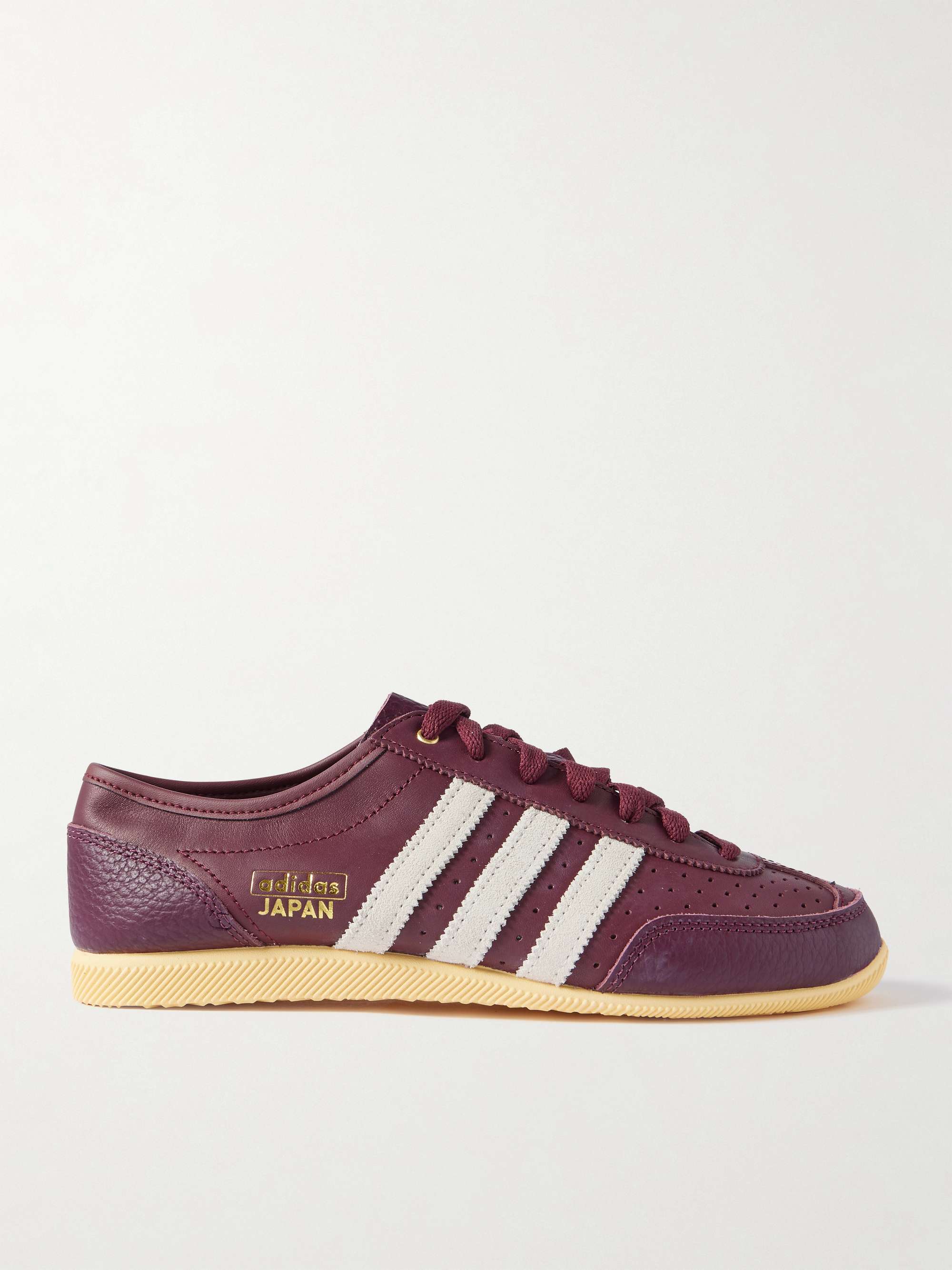 Japan Decon W Perforated Suede-Trimmed Leather Sneakers