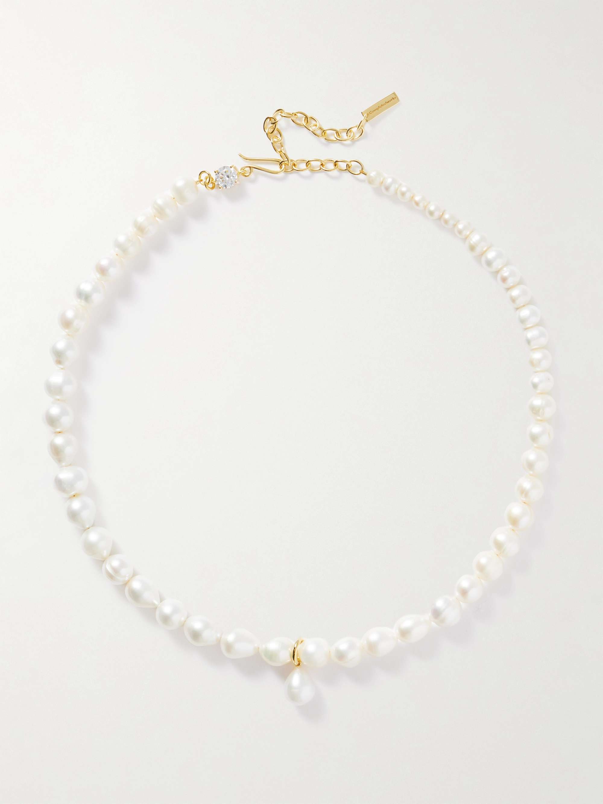 Gold-Plated, Pearl and Cubic Zirconia Necklace