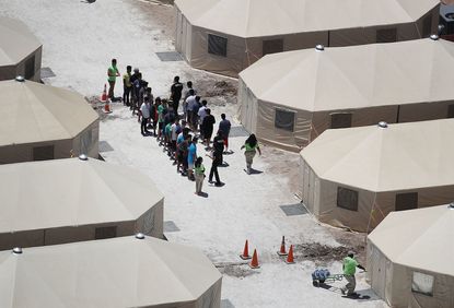 Children at the Tornillo tent city.