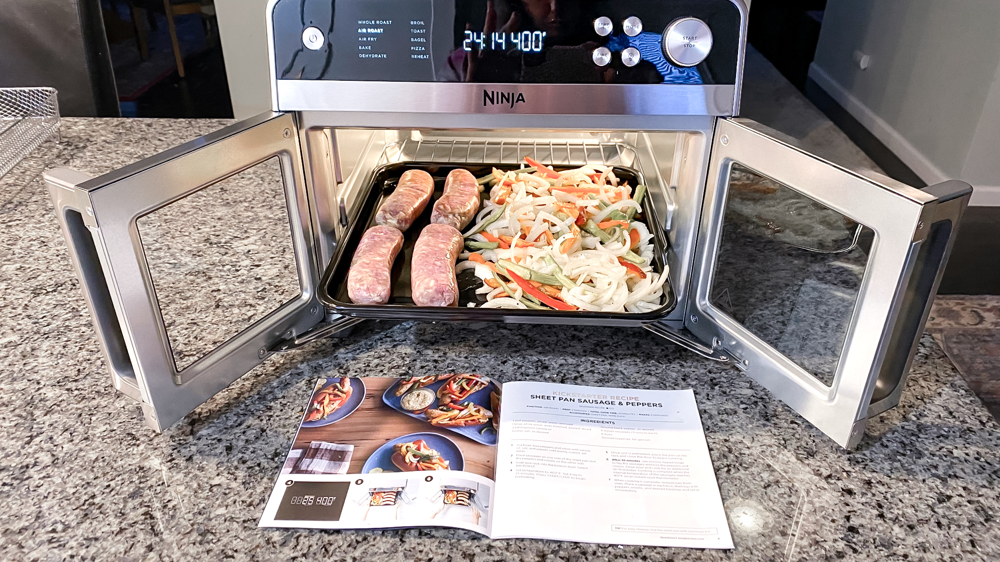 Ninja French Door Premier Air Fryer on a kitchen counter