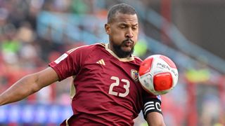 Venezuela&#039;s forward Salomon Rondon controls the ball during the 2026 FIFA World Cup South American qualifiers ahead of the Venezuela vs Uruguay live stream