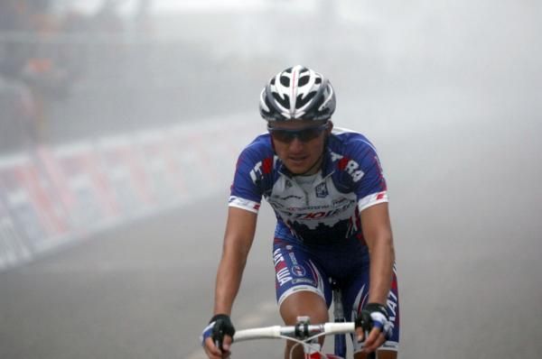 Evgeni Petrov (Katusha) rolls across the line