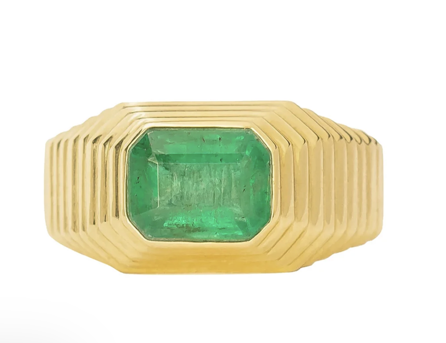 Yi Collection, Pyramid Large Ring - Emerald