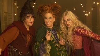 (L to R) Kathy Najimy as Mary Sanderson, Bette Midler as Winifred Sanderson, and Sarah Jessica Parker as Sarah Sanderson in HOCUS POCUS 2