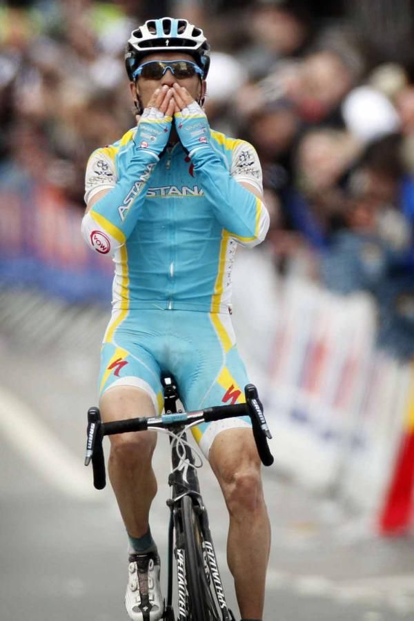 Maxim Iglinskiy (Astana) celebrates his win.