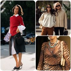 collage of milan fashion week street style 