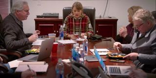 Taylor Swift in a meeting in Miss Americana