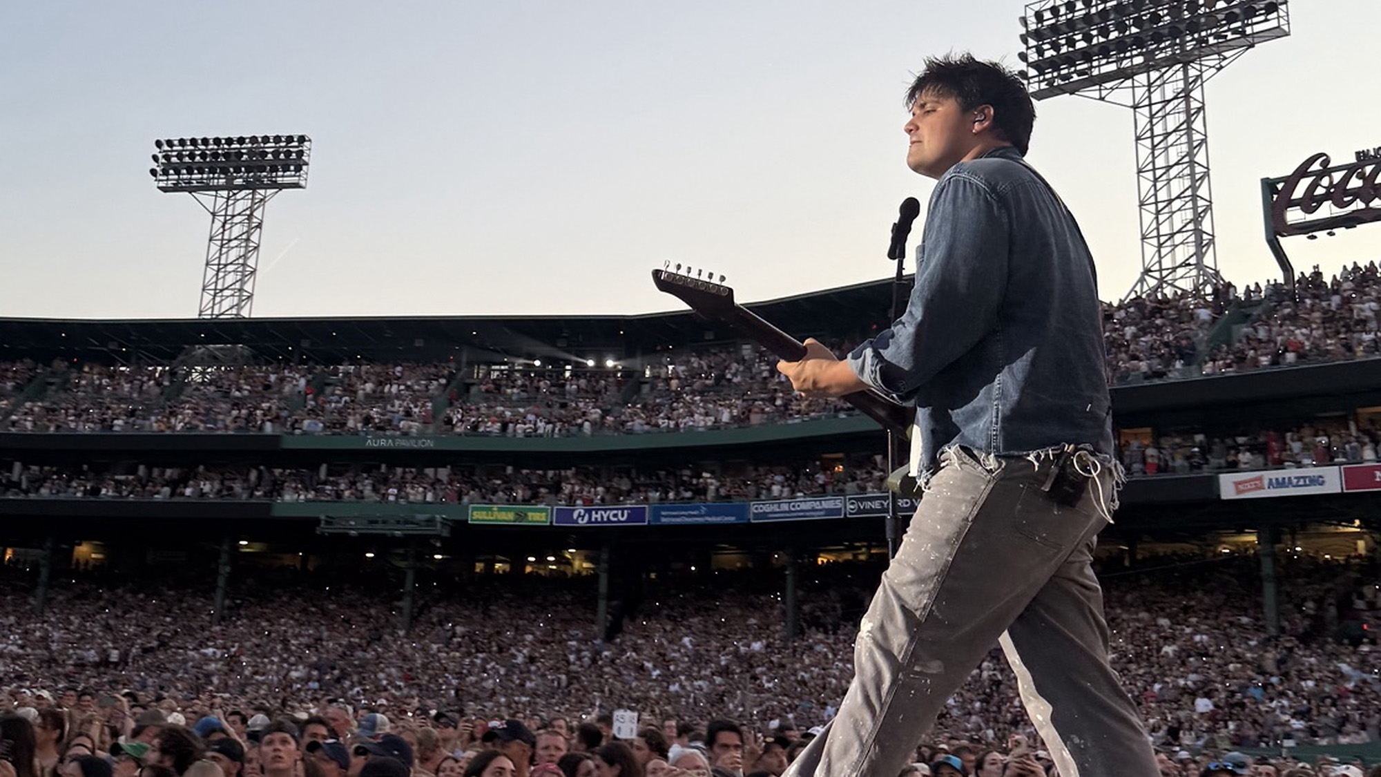 Noah Levine performs live at Fenway Park with Noah Kahan