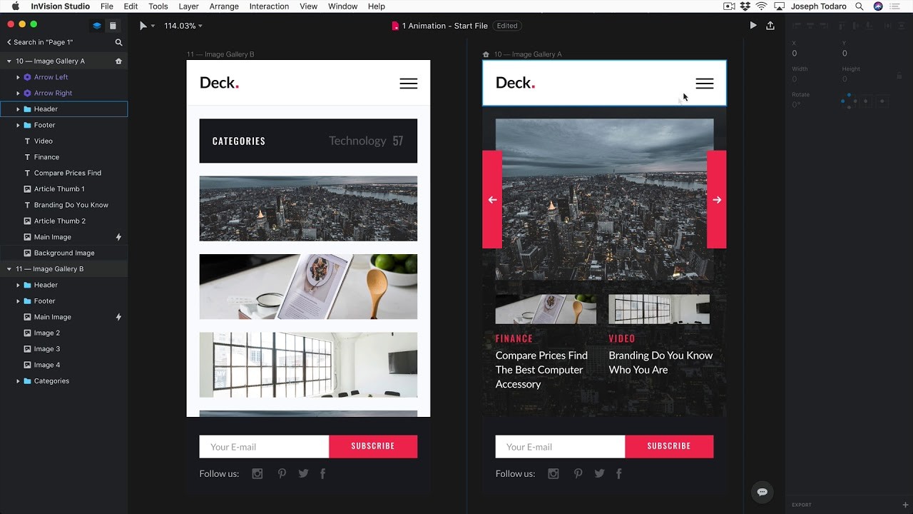 best wireframe tools: Two mobile app interfaces in Invision Studio