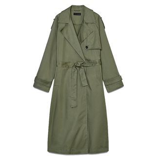 cut out image of a khaki trench coat from Zara