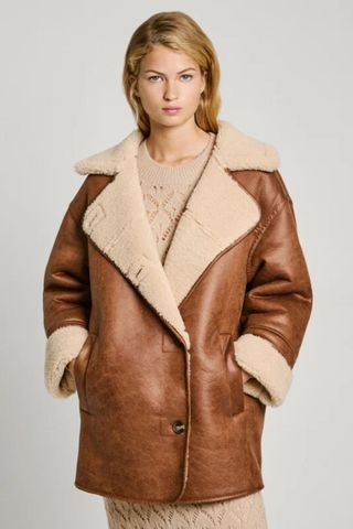 Pepe Jeans suede effect coat