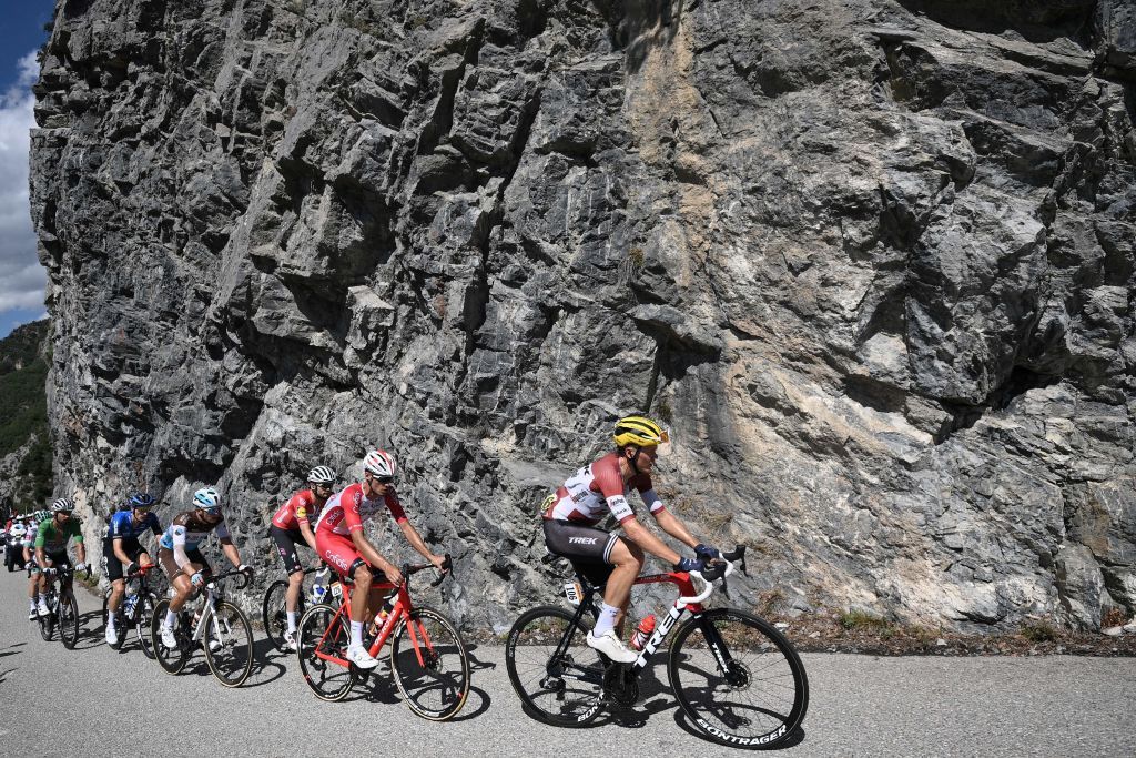 From R Team Trek rider Latvias Toms Skujins Team Cofidis rider Frances Anthony Perez Team Deceuninck rider Denmarks Kasper Asgreen Team AG2R La Mondiale rider Frances Benoit Cosnefroy Team NTT Pro Cycling rider Austrias Michael Gogl Team Bora rider Slovakias Peter Sagan and Team Bora rider Austrias Lukas Postlberger ride during the 2nd stage of the 107th edition of the Tour de France cycling race 187 km between Nice and Nice on August 30 2020 Photo by AnneChristine POUJOULAT AFP Photo by ANNECHRISTINE POUJOULATAFP via Getty Images