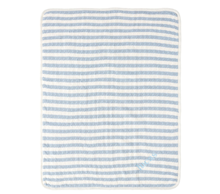 blue and white striped baby blanket